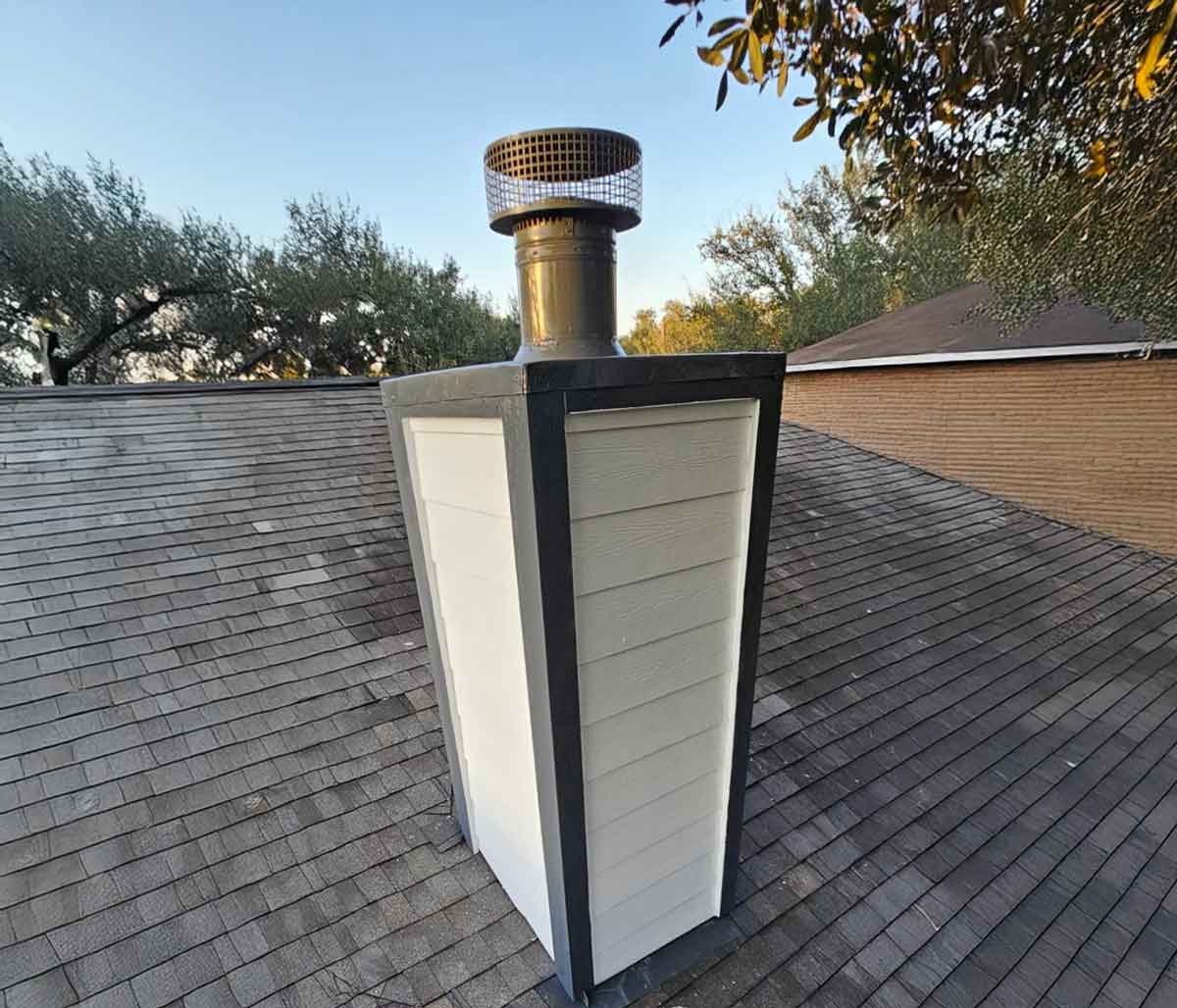 Beautifully restored and protected chimney